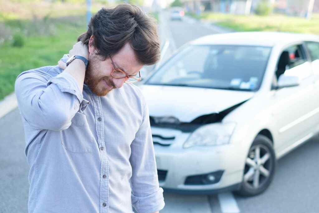 A pedestrian who was injured in a car accident in California.